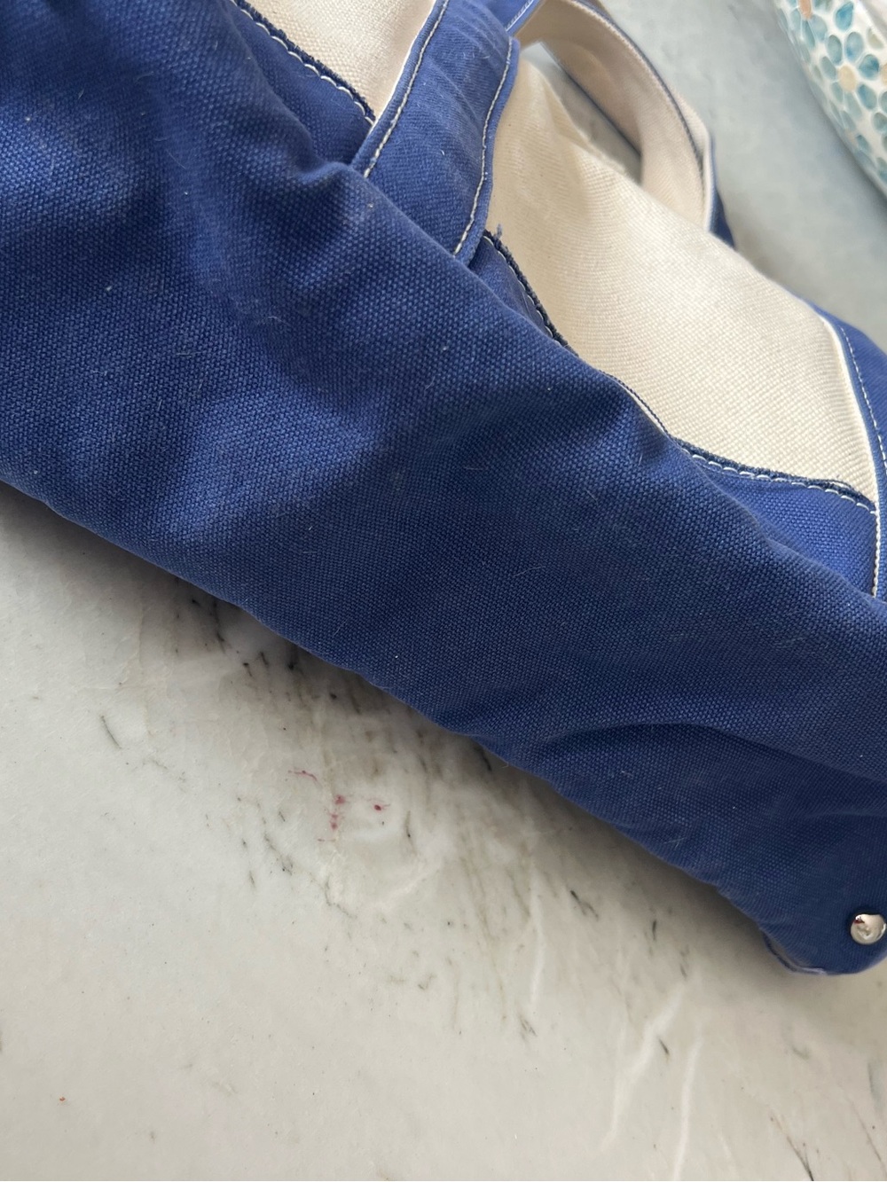 Sunwin Canvas Tote with Navy Pocket Accents - Picture 14 of 15
